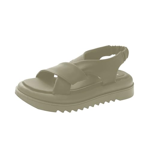 ZTFYKLIN Sandalias Mujer Verano De Playa Universitarias Informales Con Para Pack Alpargatas (Green, 38) Negro Barefoot Pie Ancho Confort Sandalia Deportivas Cuñas Cuña Andar Arch Fit Plantillas