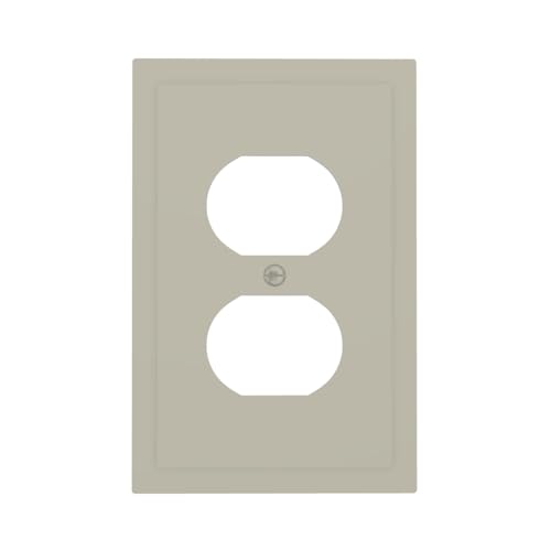 Wmhusu Outlet Covers Beige 1 Gang Duplex Light Switch Cover Plate Decorative Socket Covers Wall Plates Electrical Switchplate Receptacle for Bathroom Bedroom Decor