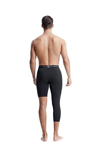 The New Men's Basketball Single Leg Tight Sports Pants 3/4 One Leg Compression Pants Athletic Base Layer Underwear3