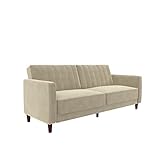 DHP Ivana 82 Inch Futon Sofa Bed in Velvet Fabric, Upholstered Couch Sleeper with Tufted Back,...