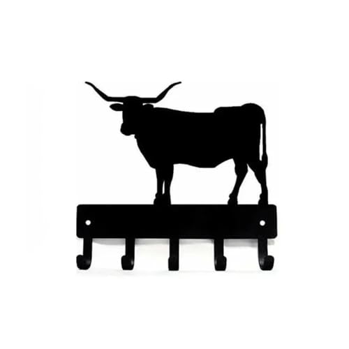 Perchero de pared y estante para llaves en metal negro decorativo de tamaño S 2