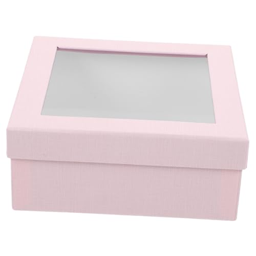 EXHUMKY Caja caja de cuadrada fiesta cartulina contenedores de boda packing boxes cofres para regalar mujer giftcrad box contenedor de creativo material compuesto rosa