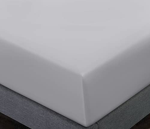 Noah's Linen Extra Deep Fitted Sheet Double Size Grey Silver 100% Cotton 200 Thread Count 200 TC 40cm/16 Inches