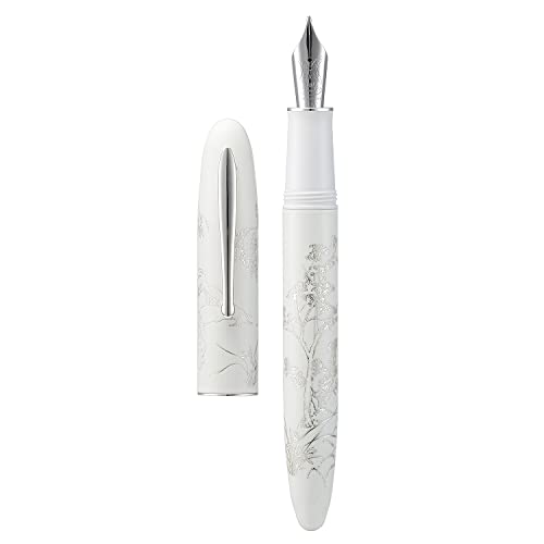 Hongdian N23 Stylo Plume Lapin Noir - Plume Moyenne Dorée, Design Lapin Porte-Bonheur, Convertisseur Inclus