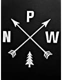 Chase Grace Studio Pacific Northwest PNW Hiking Vinyl Decal Sticker|White|Cars Trucks Vans SUV Laptops Wall Art|5.25" X 5.25"|CGS816
