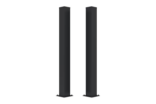Casanoov Lot de 2 poteaux en fer CARMO 15x15cm H.165cm noir