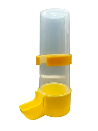 Pets Wizard - Cage Combo - Bird's Water Feeder 140 ML for Imported Type Cages - Pack of 4 ( Yellow -Color )