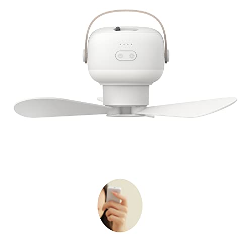 YIGZYCN Ventilador de camping USB de 10 pulgadas con lámpara, ventilador de techo plegable de 3 velocidades, ventilador de toldo ligero para luz nocturna para campamento al aire libre