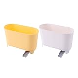 LOEFLIFA 2 pezzi Cestini Rifiuti Cucina per Lavello Secchi Porta Rifiuti con Separatore Acqua e Solidi Contenitori Plastica Resistenti per Cucina e Lavandino