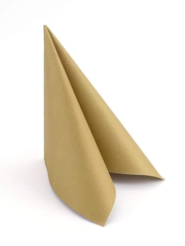 APARTINA 50 tovaglioli oro colorato 33 x 33 cm simil-tessuto Airlaid – Uni Gold