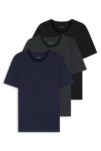 HUGO BOSS T-Shirt RN 3p Co, Camiseta para Hombre, Open Blue 497,...