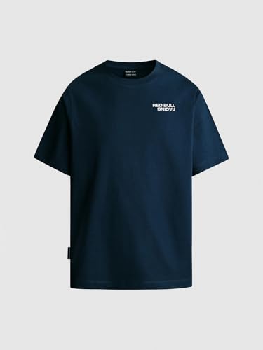 Red Bull Racing X Pepe Jeans Men's Reflect Logo TEE T-Shirt, Blue (Dulwich Blue), L