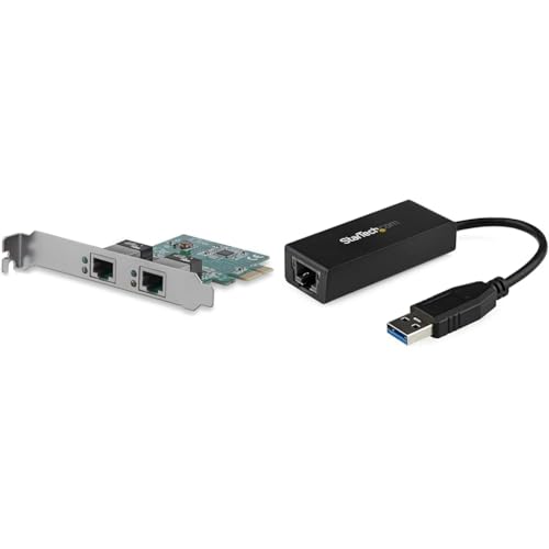 Image of StarTech.com Dual Port PCIe Network Card ST1000SPEXD4 and USB 3.0 to Gigabit Ethernet LAN Adapter
