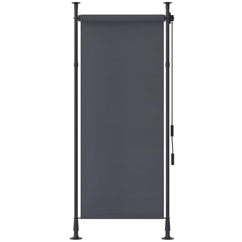 Outsunny Store extérieur sur Pied Store Manuel rétractable Store Enroulable Longueur réglable dim. 1,2 x 2,2-3,1 m avec manivelle Installation sans perçage...