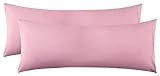 SiinvdaBZX 2 Pcs Body Pillow Covers, 20' x 54' Body Pillow Cases, 100% Brushed Microfiber Body Pillowcases with Envelope Closure (Pink)