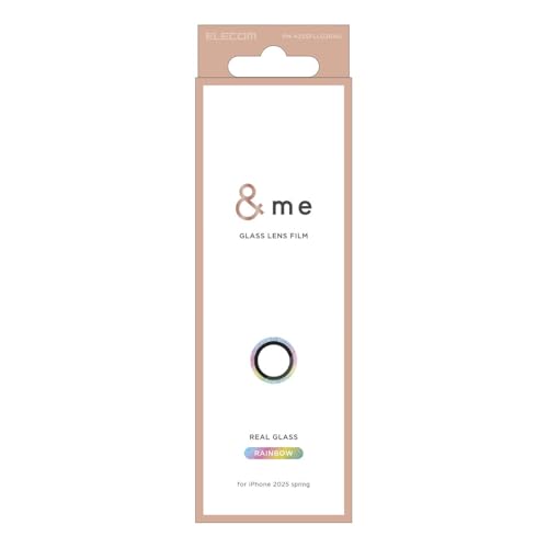 エレコム iPhone 16e カメラフィルム ガラス カメラ保護 レンズカバー 強化 保護 硬度10H 【ガイド枠付き】 指紋防止 反射防止 透明度が高い グリッター きらきら PM-A25SFLLG2RAG