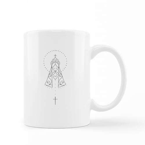 caneca porcelana branca Nossa senhora aparecida