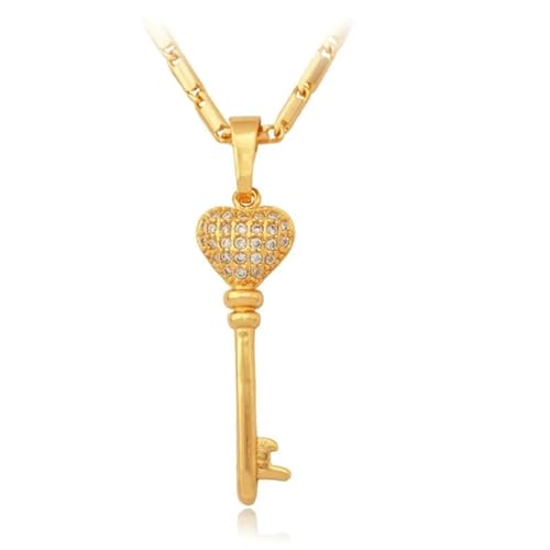 Collier en forme de cœur clé homme bijou quotidien acier
