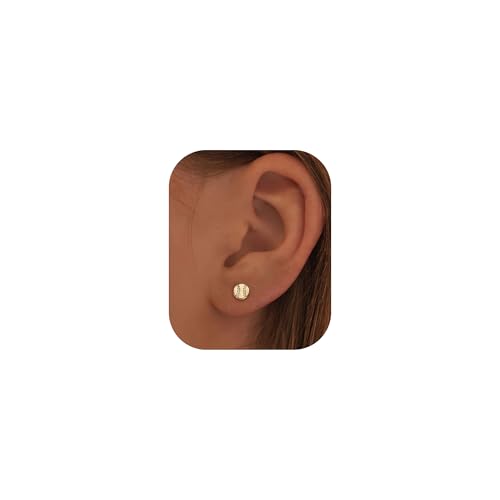 BSGRL Flat Back Earrings - 14K Gold Plated Small Softball Flat back Baseball Flatback Stud Earrings for Women Helix Jewelry