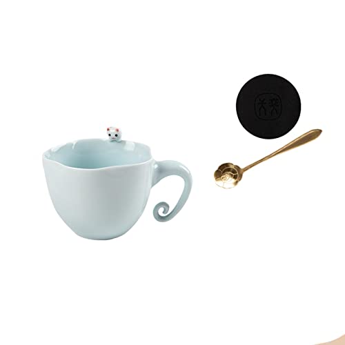 ONDIAN Tazas de Cafék, Tazas de Desayuno de Leche, Tazas de Cerámica para Niñas Encantadoras con...