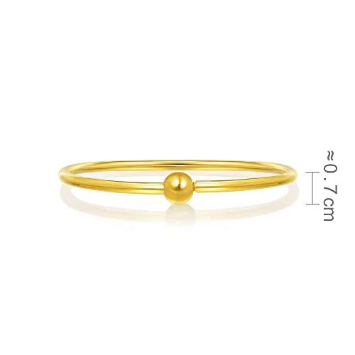 Image of CHOW SANG SANG 999.9 24K Gold Charme Price-by-Weight 11.97g Glossy-Finish Gold Bangle (Size: 7) for Women 90194K (Glossy-Finish Gold, 07)
