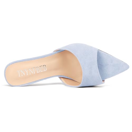 Image of TNYNFBEB Womens Stiletto High Heel Pointed Open Toe Sandals Mules Shoes Slingback Slip-on Prom Party Dress Summer 3.9 Inches Heels