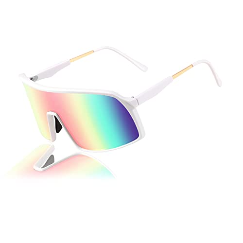 Kaesaer Men Women One Piece Oversized Shield Teens Sports Sunglasses Mirror Visor Baseball Cycling Outdoor Glasses E1043