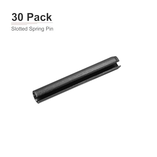 DTGN 6mm x 40mm(DxL) Geschlitzt Feder Pin - 30Pack - Gut für Haus Maschinenverschluß - 65Mn Feder Dübel Spannung Rolle Pin - Schwarz