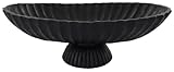 ARTRHYT 14.5' Large Decorative Long Bowl - Black Fluted Scalloped Decorative Bowls for Home Decor - Ruffle Decor,Stylish Key Bowl for Entry Table,Decorative Fruit Bowls for Kitchen Counter