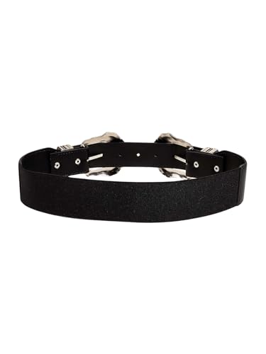 Women's Cowgirl Western Belts, Double Bucket Embossed Genuine Leather Belts2