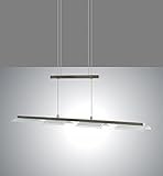 Trango 2013-042EP Design stufenlos dimmbar & höhenverstellbar LED Pendelleuchte *LADY* Edelstahl-Optik 880mm Lang inkl. 4x 5.5 Watt LED Modul 3000K warmweiß Esstischleuchte Hängelampe Deckenleuchte