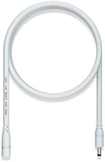 LED Cabinet Light Accessories DC 1.35 * 3.5 Female to Male 5 Meter, White, 5 Pins Extension Cord