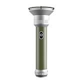 Tressify Torcia elettrica per esterni, ricaricabile, 187 mm, verde oliva, stile retrò, torcia portatile vintage con luminosità regolabile, 350/700 lumen per campeggio