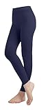 EMEM Apparel Women's Ladies Solid Colored Seamless Opaque Dance Ballet Costume Full Length Microfiber Footless Tights Leggings Stockings Navy C