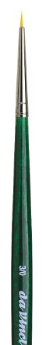Image of da Vinci Watercolor Series 5570 CosmoTop Nova Paint Brush, Round Synthetic with Short Green Handle, Size 3 /0 (5570-3 /0)