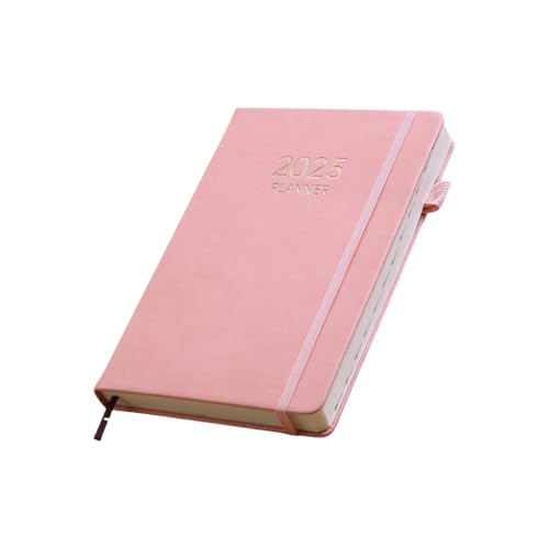 DLUKENY 2025年 デイプランナー 通年 デイリープランナー ノートブック ハードカバー アカデミックプランナー カラフルなマンスリーマーク付き