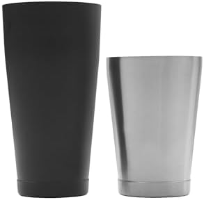 Houdini Stainless and Black Boston Cocktail Shaker, Two-Toned Boston Cocktail Shaker