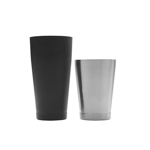 Houdini Stainless and Black Boston Cocktail Shaker, Two-Toned Boston Cocktail Shaker