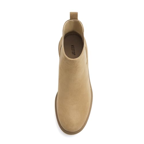 Women's Chelsea Boots Fashion Platform High Heel Ankle Booties Round Toe Casual Elastic Chunky Block Heel Boots 6