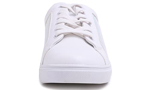 Image of FEVERSOLE Women's Fashion Dress Sneakers Party Bling Casual Flats Embellished Shoes