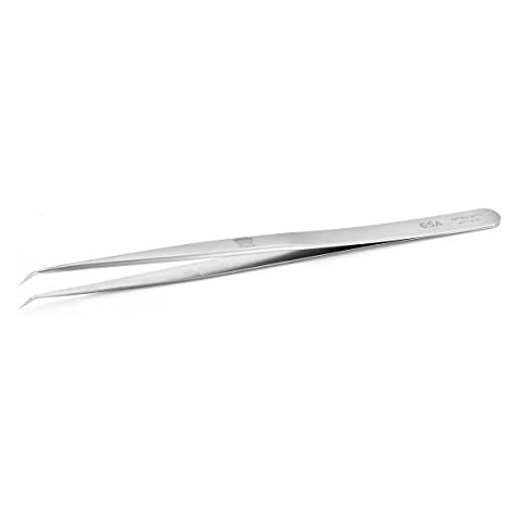 Regine 65A-SA-R - Fine, long and narrow Points, Curved Tip - Tweezer - Antimagnetic, Anti-Acid Steel - Swiss Made - High Precision Electronics, General, Watch - making Tweezers Cover