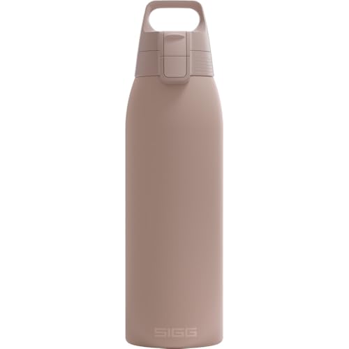 SIGG - Isolierte Trinkflasche - Thermosflasche Shield Therm One Dusk kohlensäurehaltige Getränke - Auslaufsicher - Spülmaschinenfest - BPA-frei - 90% recycelter Edelstahl - warmes Grau - 1L