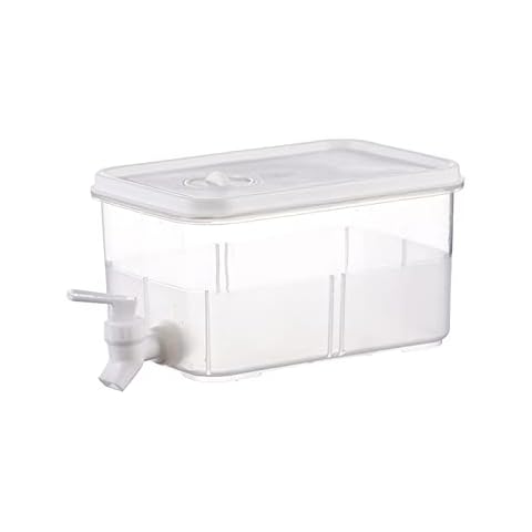 libelyef Plastic Drinks Dispenser, 3L Cold Drink Dispenser With Tap Home Fridge Lemon Tea Juice Cool Water Bucket Cover