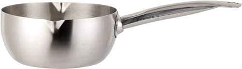 CHFYIJYHM Olla de leche con tapa, sartén de acero inoxidable, antiadherente, fácil de cocinar en casa, 20 cm (18 cm)