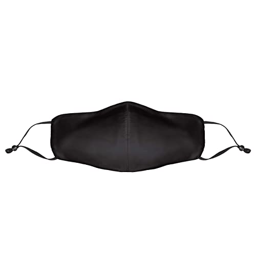 Dilara PREMIUM Seidenmasken Mundschutz mit Motiv in verstellbarer Größe waschbar - Gesicht Maske verstellbar aus Seide Stoff mit Nasenbügel SOFORT lieferbar (Schwarz NEU)