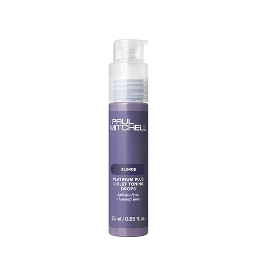 Paul Mitchell Platinum Plus Violet Toning Drops Banishes Brass + Intensely Tones Ideal for Blonde Highlighted Gray or Silver Hair 0.85 fl. oz