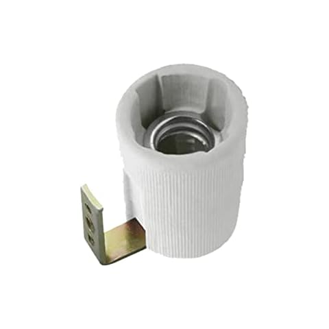 Portalámparas de cerámica E14 con soporte de fijación Cover