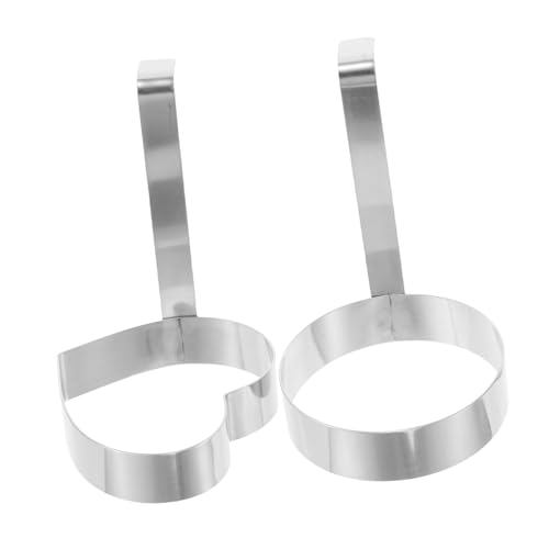 FUNOMOCYA 2pc Stainless Steel Omelette Maker Griddle Egg Ring Easy Frying Egg Shaper for Breakfast