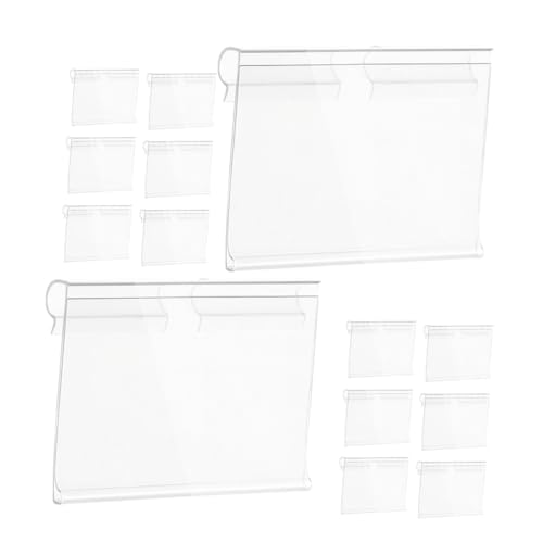 GARIOUANS 50 piezas Portaetiquetas Transparentes de PVC con Clip para Estantes de Alambre Unidades Soporte para Precios y Organización Supermercados y Cocinas Fácil Instalación y