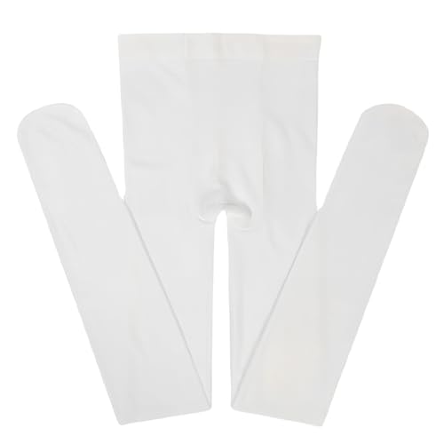Disnace Collant Danse Blanc Fille Femme pour Ballet Yoga Gymnastique Classique Opaque 80D, Blanc, L:100-130CM